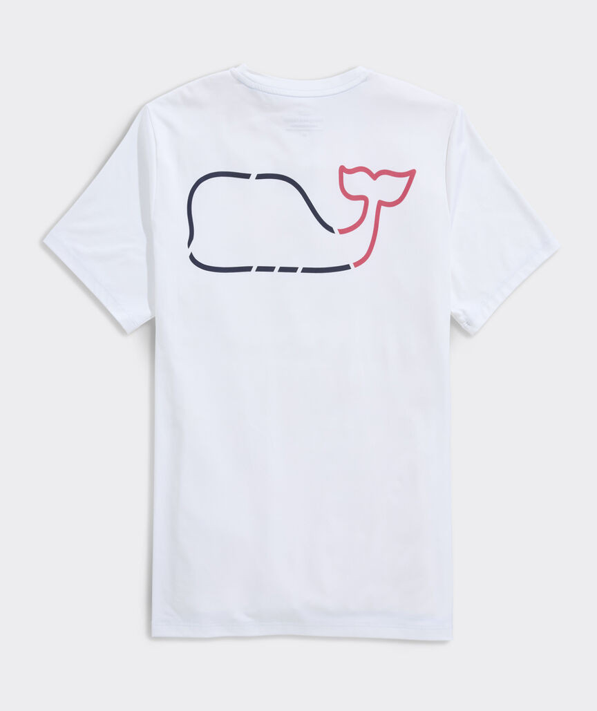 Performance On-The-Go Whale Outline Short-Sleeve Harbor Tee | vineyard vines