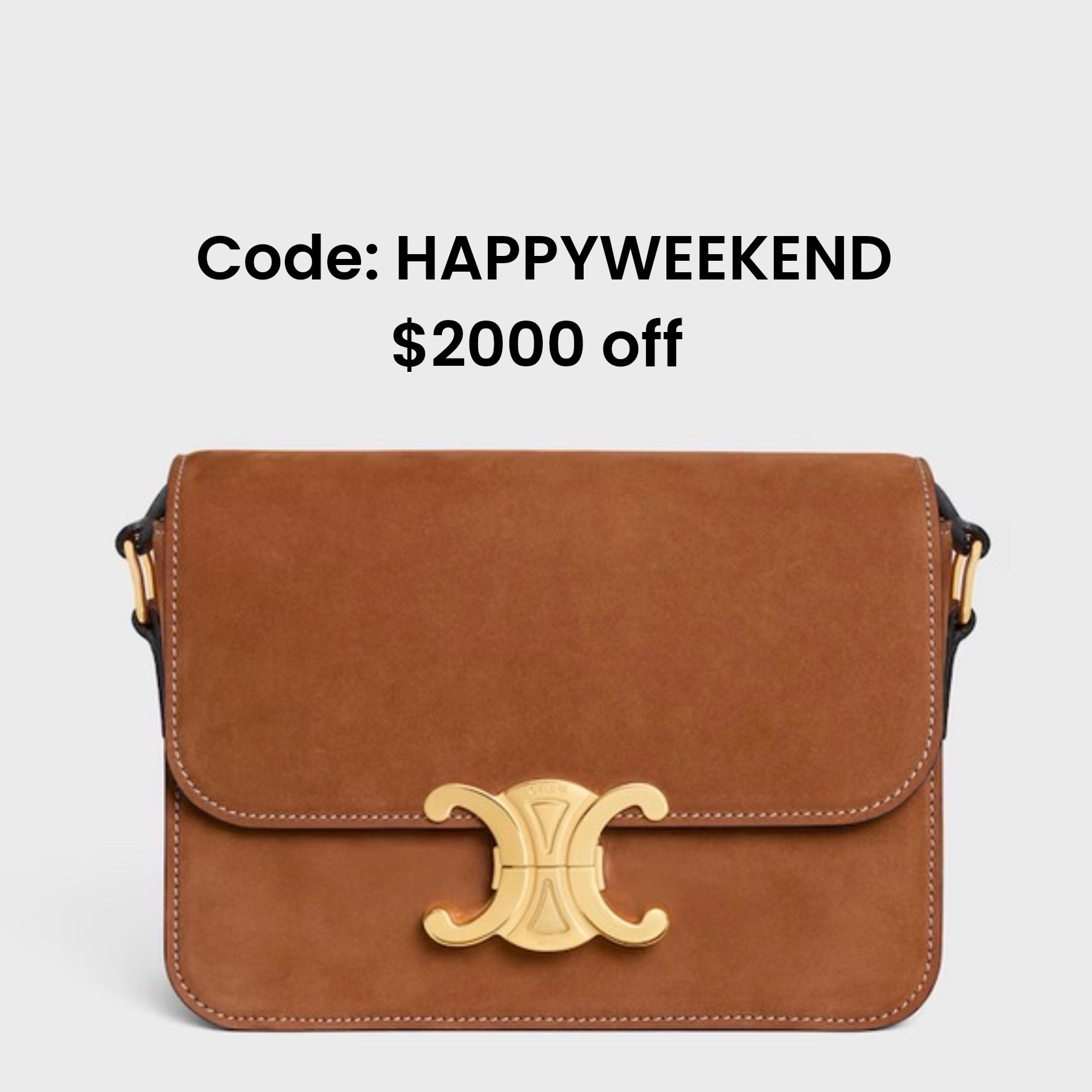 CELINE TEEN TRIOMPHE BROWN SUEDE