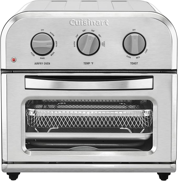 Cuisinart Compact Air Fryer Toaster Oven, Stainless Steel Fryer with 6-in-1 Functions, Adjustable... | Amazon (US)