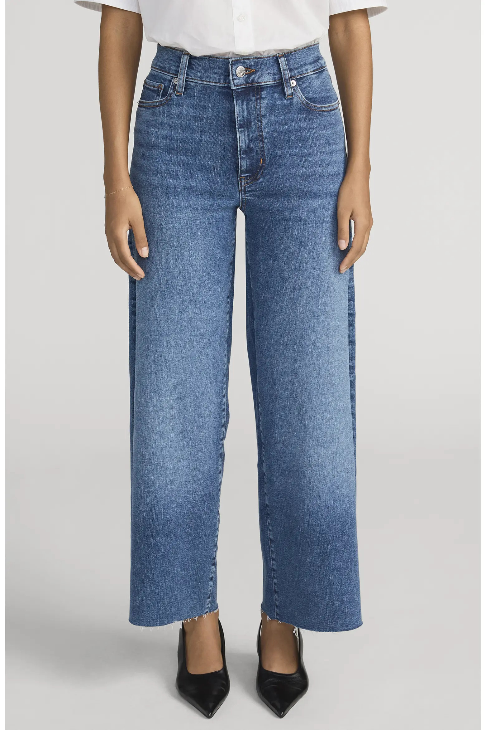 Le Pixie Slim Palazzo Raw Hem Wide Leg Jeans (Women) | Nordstrom | Nordstrom