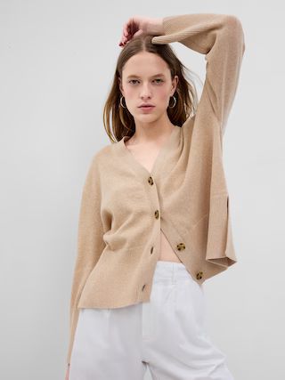 Linen-Blend Boyfriend Cardigan | Gap (US)