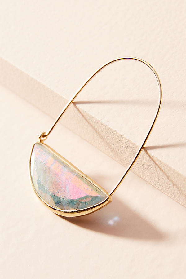 Stone Crescent Hoop Earrings | Anthropologie (US)