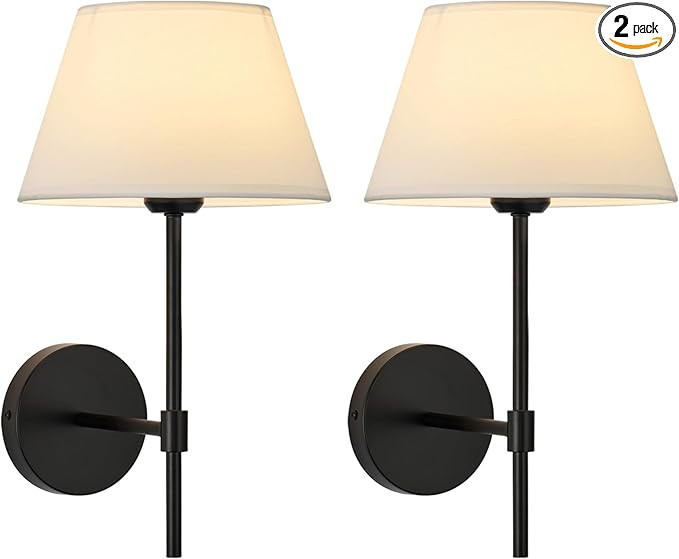 PASSICA DECOR Hardwired Wall Sconce Set of Two 2 Pack Modern Classic Black Metal Lamp Industrial ... | Amazon (US)