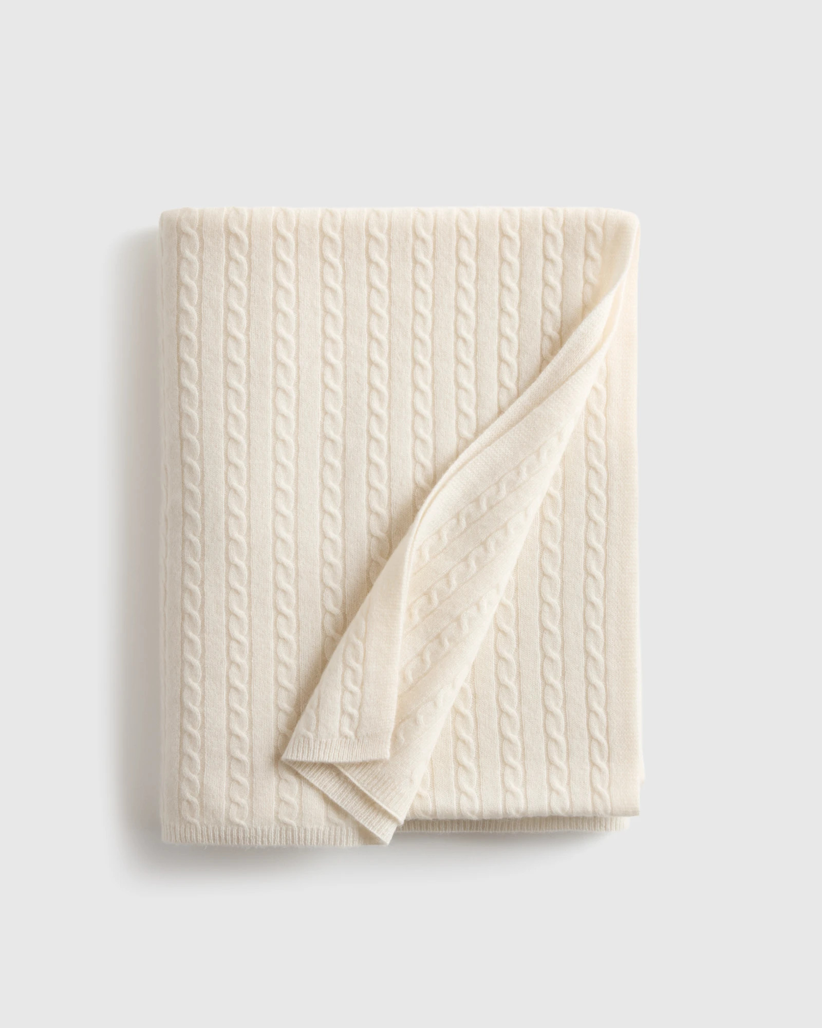 Quince | Cable Knit Cashmere Throw in Heather Grey | Quince