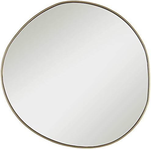 Possini Euro Design Rorschach Uneven Round Vanity Decorative Wall Mirror Modern Champagne Slender Fr | Amazon (US)
