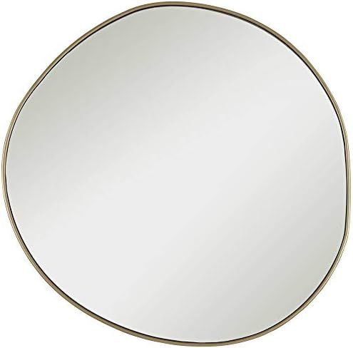 Possini Euro Design Rorschach Uneven Round Vanity Decorative Wall Mirror Modern Champagne Slender Fr | Amazon (US)