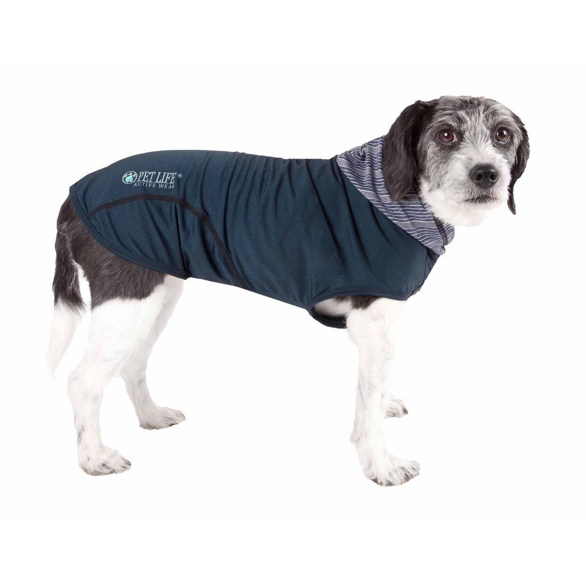 Pet Life Active Pull-Rover Premium 4-Way Stretch Sleeveless Hoodie Dog and Cat T-Shirt - Navy Blu... | Target