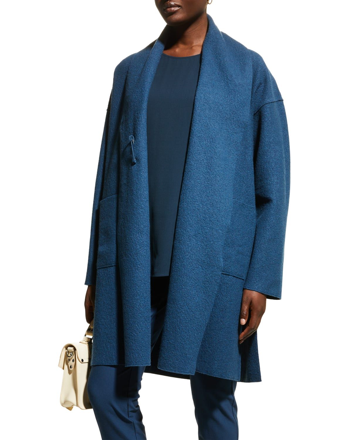 Lightweight Shawl-Collar Wool Coat | Neiman Marcus