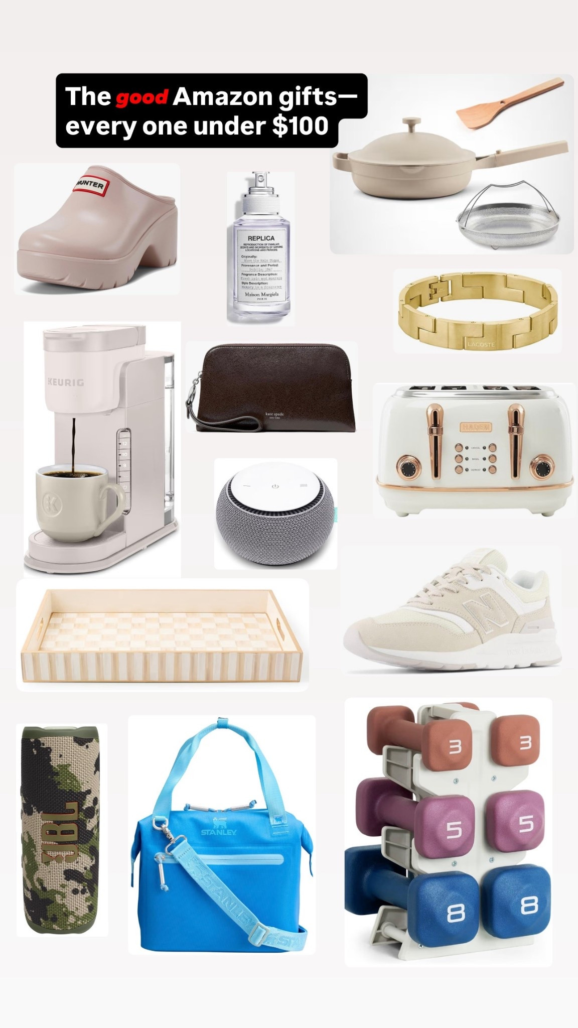 Amazon gifts under $100 that you’ll want for yourself! Arrives before Christmas. #keurig #hunterboots #hunterclogs #katespade #newbalance #mackenziechilds #stanley #freeweights #relic #giftsunder100 #lacoste #noisemachine 

#LTKHome #LTKGiftGuide #LTKHoliday