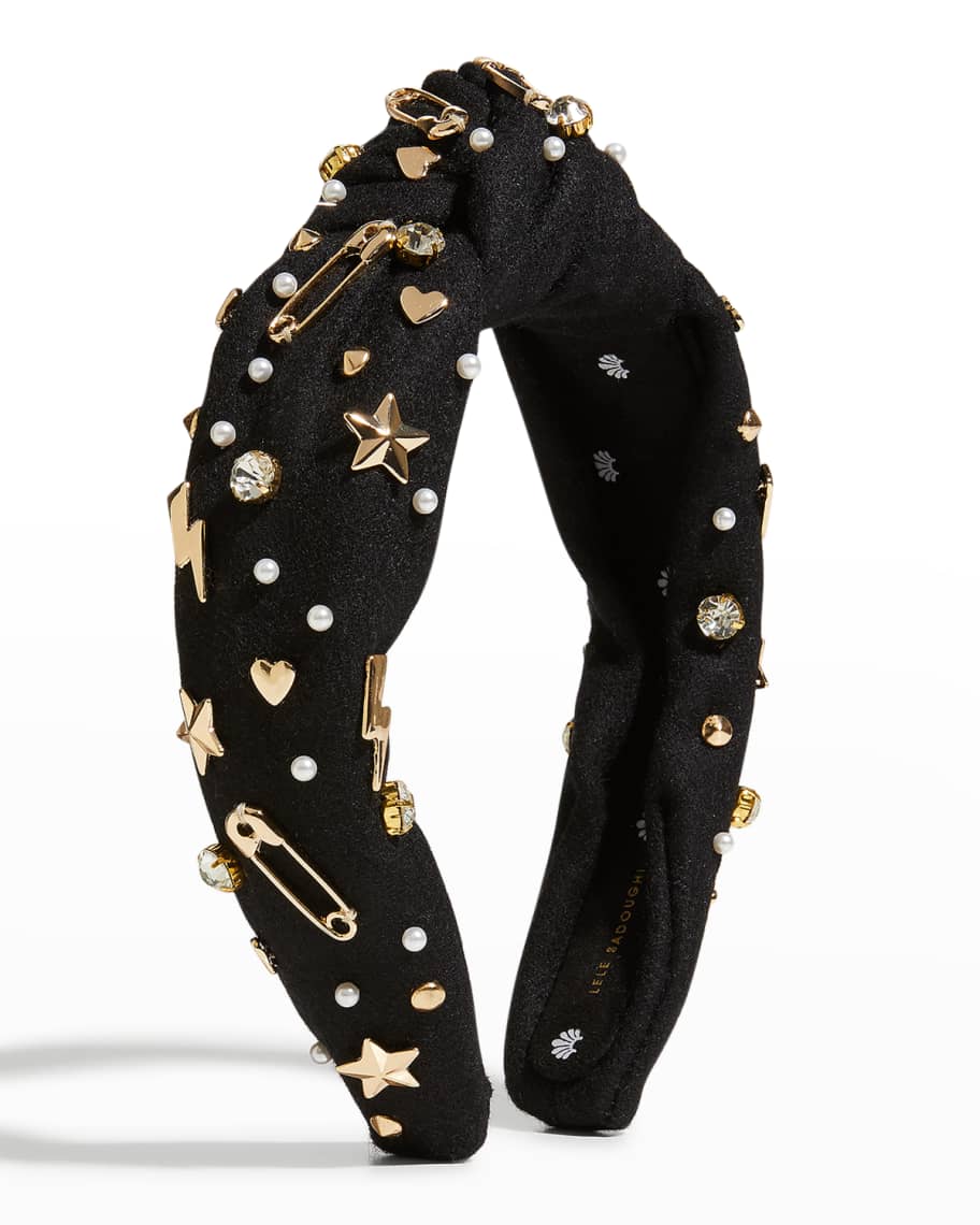 Lele Sadoughi Rocker Embellished Knotted Headband | Neiman Marcus