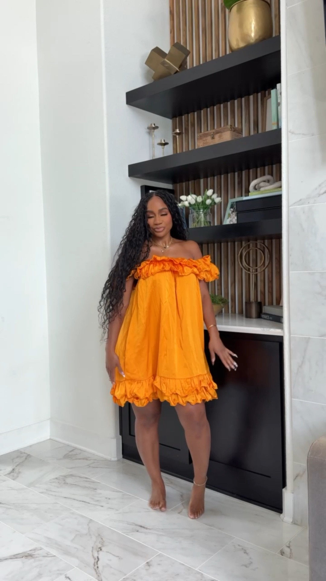 orange ruffle mini summer dresses under $40! Has pockets as well!

#LTKMidsize #LTKootd