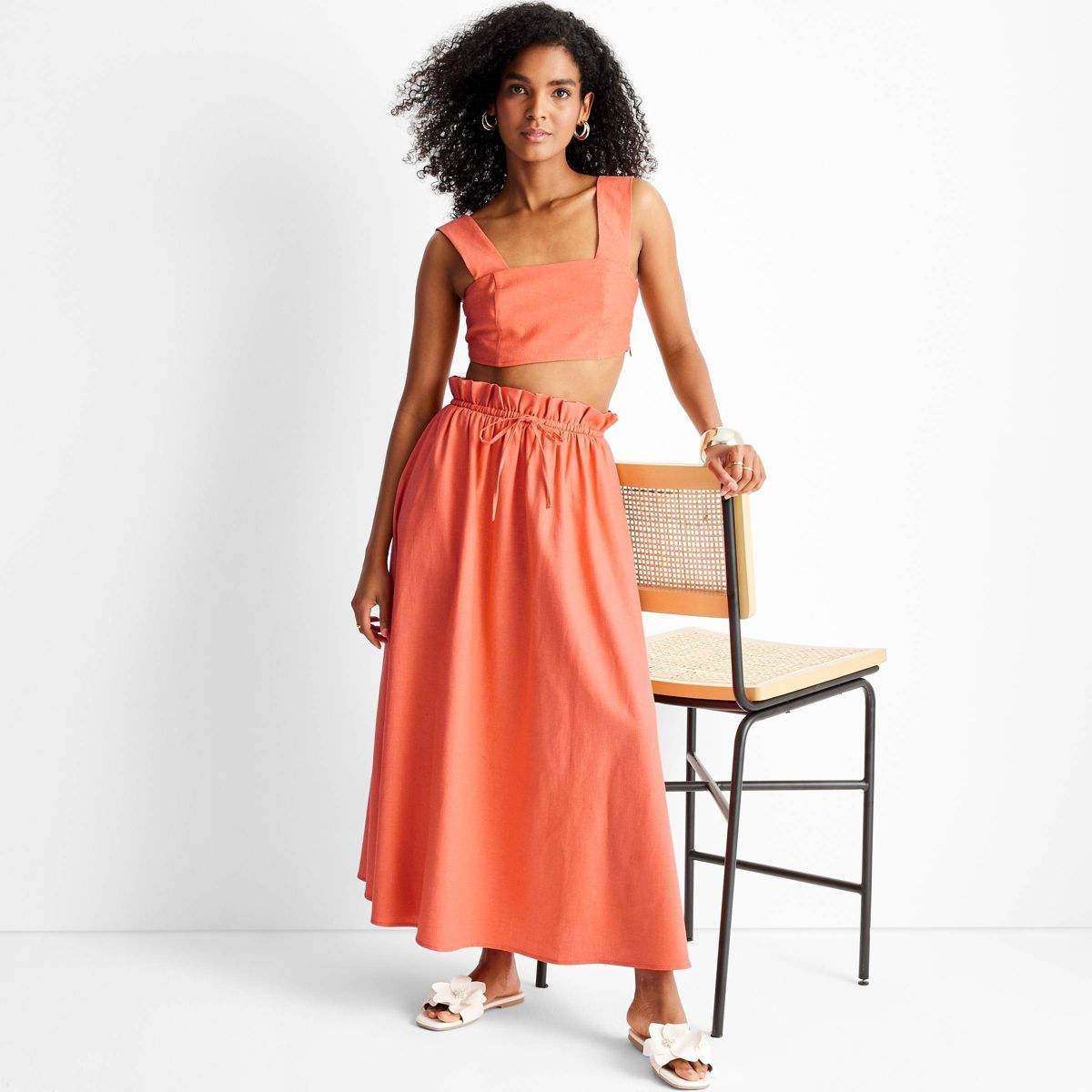 Women's Linen Square Neck Crop Top - Future Collective™ with Jenny K. Lopez | Target