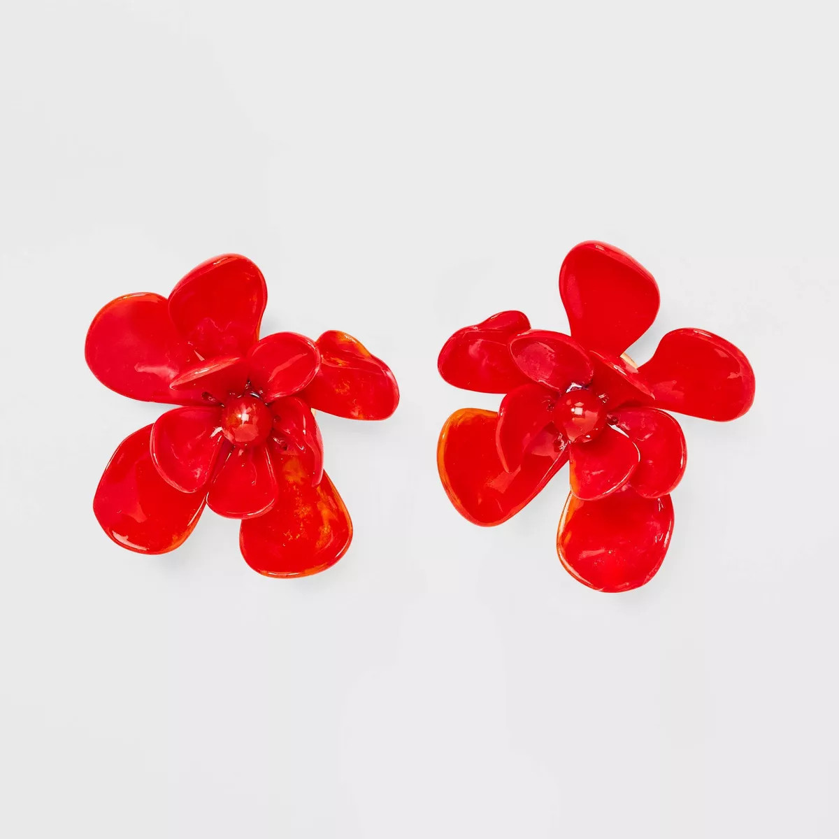 Orange Flower Center Post Earrings - A New Day™ Orange | Target