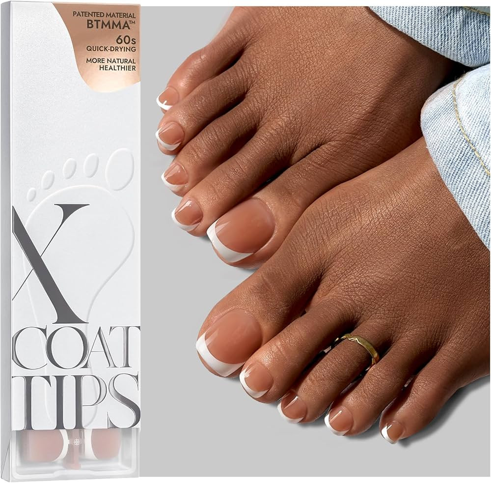 BTArtboxnails XCOATTIPS Toe Nail Tips - Upgrade Bigger Size French Tip Press On Toenails, Brown S... | Amazon (US)