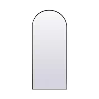 Simply Living 76 in. W x 32 in. H Arch Metal Framed Black Full Length Mirror MIR3A6552BK - The Ho... | The Home Depot