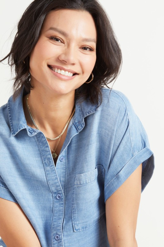 Cloth And Stone  Short Sleeve Oceanside Button Down | Evereve