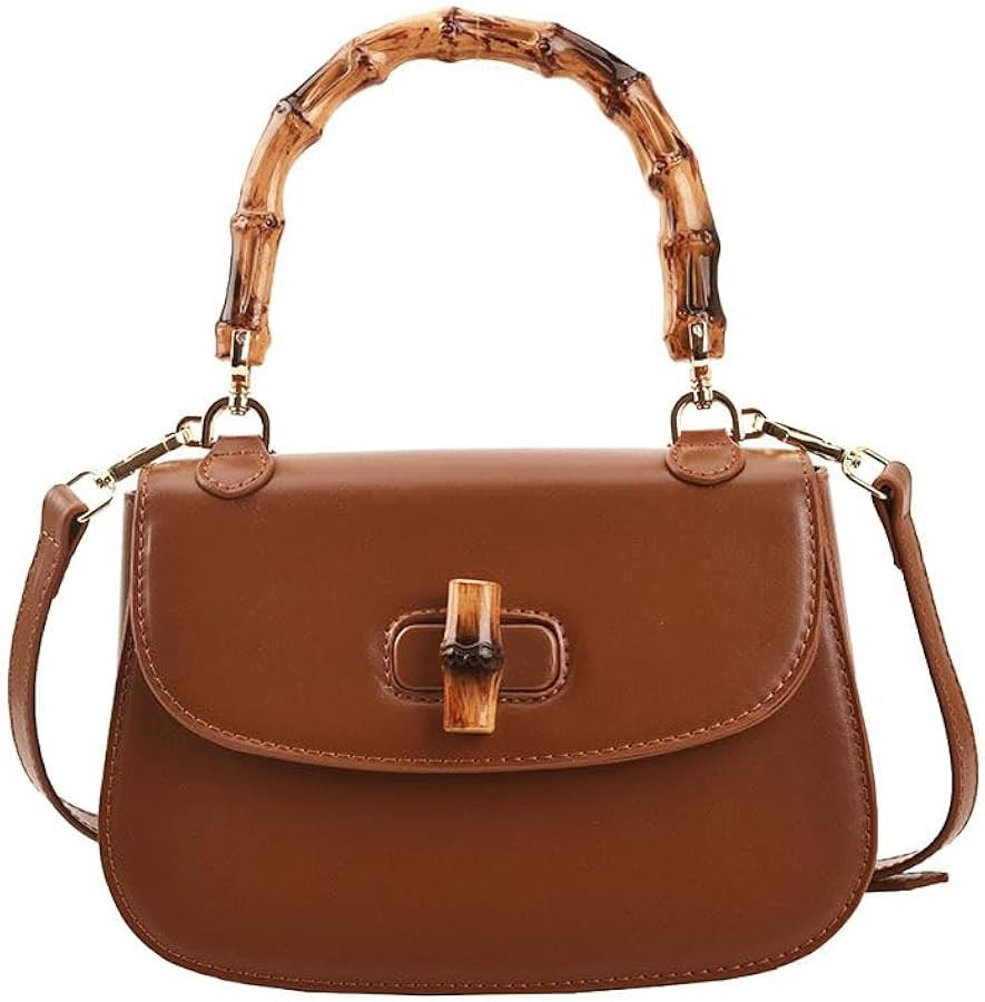 Women Handbag Tote Bag Bamboo Handle Fashion Satchel Elegant Crossbody Purse Artificial Leather E... | Amazon (US)