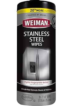 Weiman Stainless Steel Cleaner, 30 Count Cleaning Wipes, Removes Dirt, Grime, and Grease, No Stre... | Amazon (US)