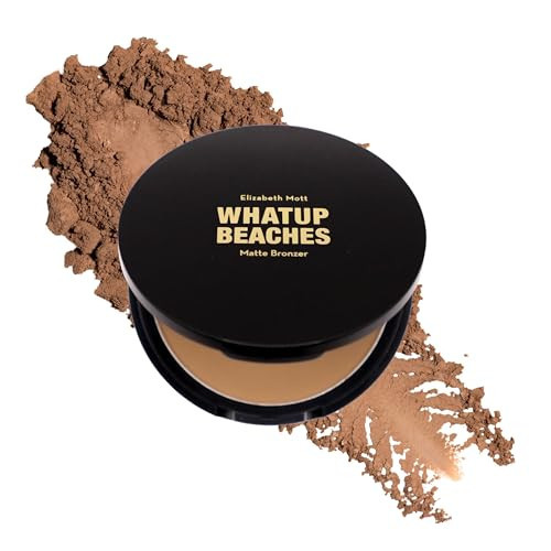 Elizabeth Mott Whatup Beaches Matte Bronzer Powder & Contour for Face, Long-Lasting Natural Sun-Kissed Bronzing Finish for All Skin Tones, Buildable Pressed Compact Makeup, Vegan & Cruelty-Free (10g) | Amazon (US)