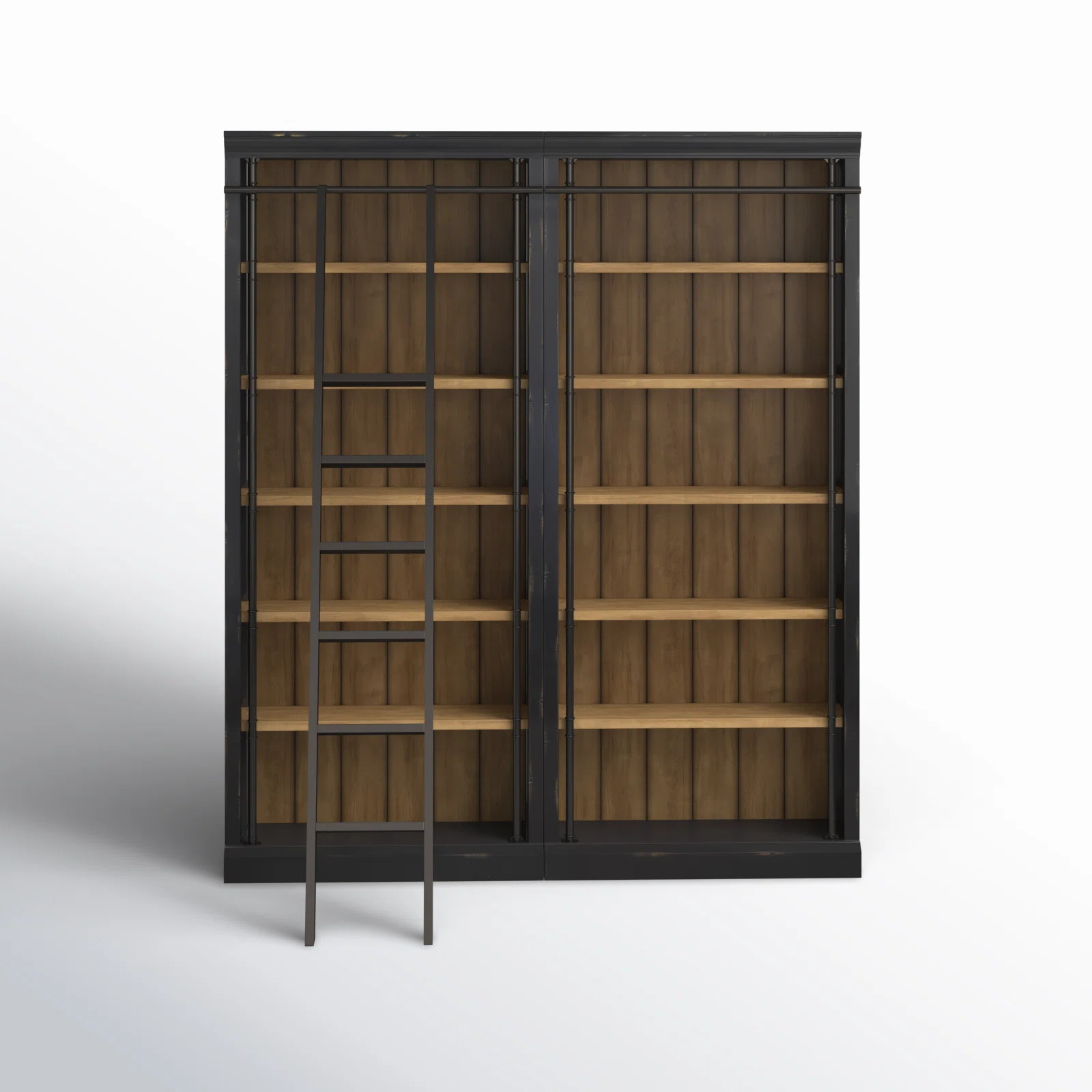 Birch Lane™ Lorna 94" H x 80" W Wood Library Bookcase & Reviews | Birch Lane | Birch Lane