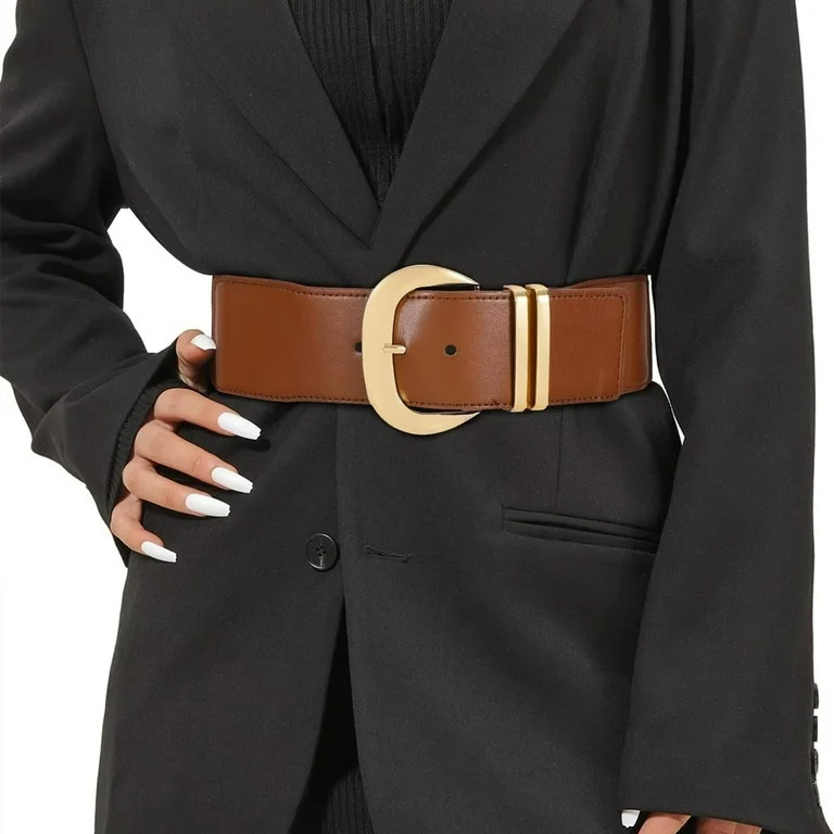JASGOOD Women Elastic Wide Belts Stretchy Waist Cinch Belt Waistband for Dresses - Walmart.com | Walmart (US)