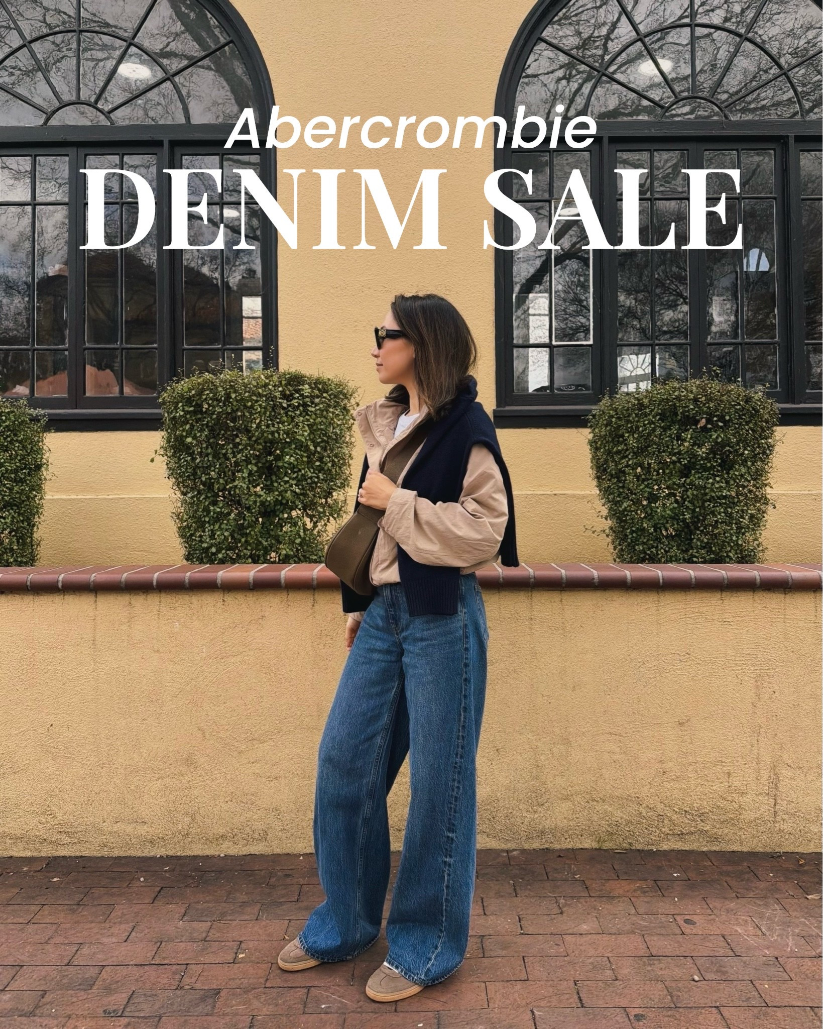 25-50% off denim + 20% off almost everything else at Abercrombie 

Use AFJEAN for an extra 15% off 

Sale ends Aug 10th

Wearing the high rise wide leg jeans in reg 
Lululemon jacket 
Adidas handball spezial sneakers 
Amazon crossbody

#LTKSaleAlert #LTKootd