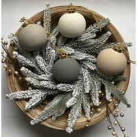 Hand-Painted Textured Ceramic Ornaments Earth Tone Neutral I Modern Holiday Decor Ornament Set | Etsy (US)