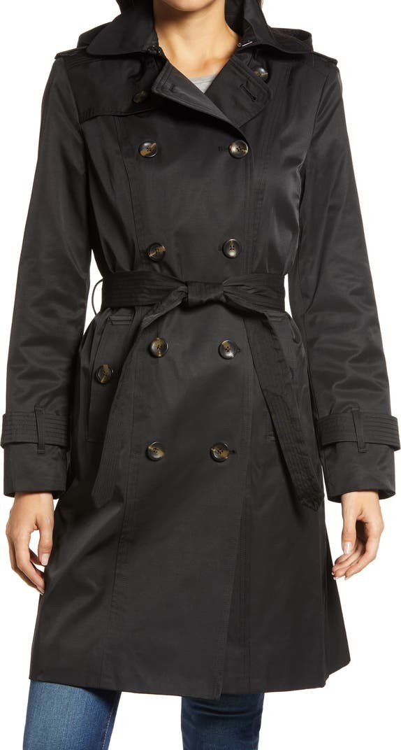 Double Breasted Trench Coat With Removable Hood | Nordstrom