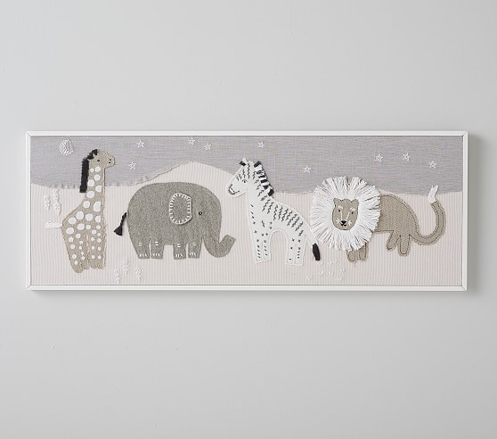 Animals Fabric Applique Art | Pottery Barn Kids