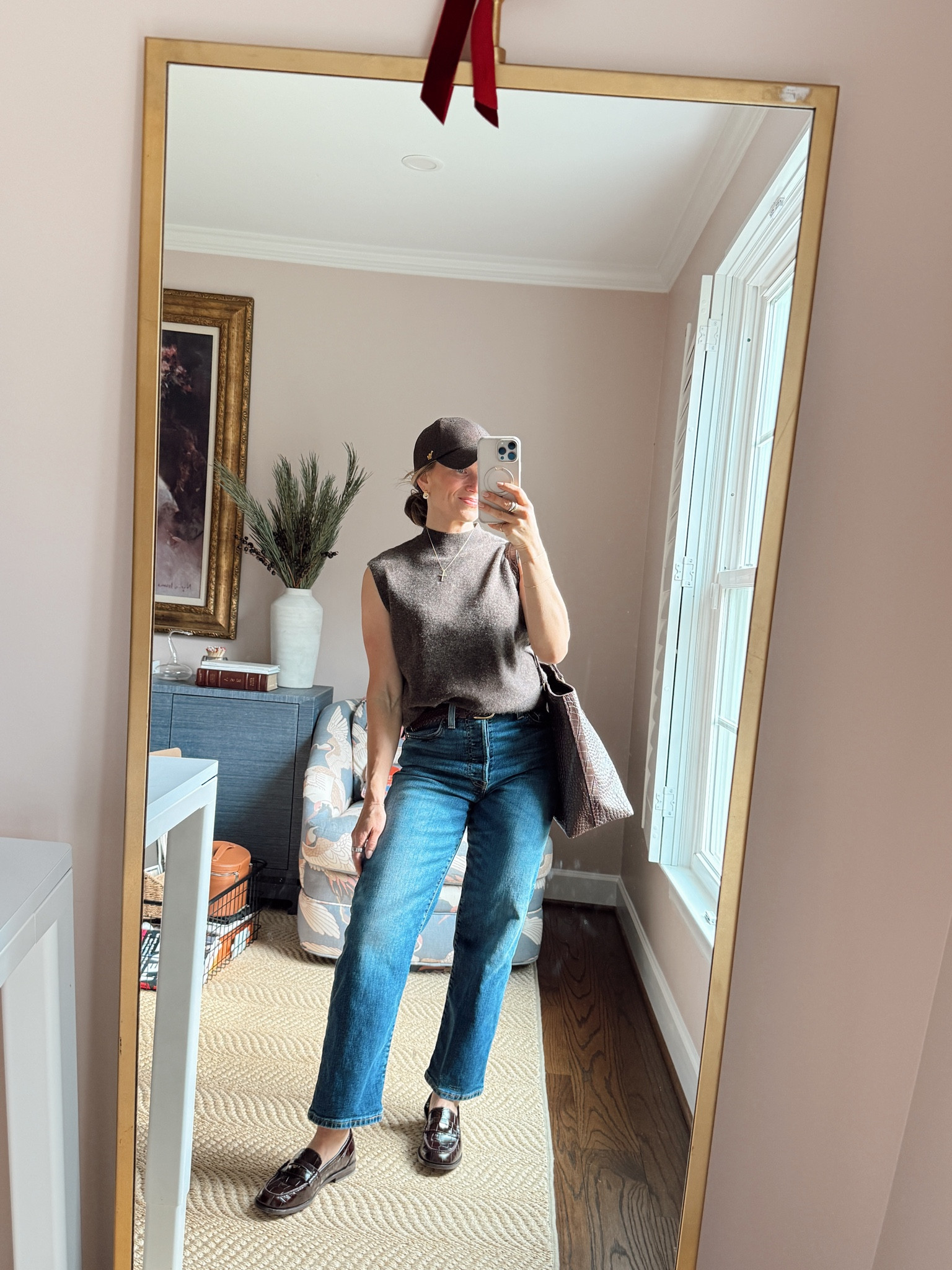 Mockneck sweater with straight leg jeans. Sweater runs TTS. Size up in the jeans  

#LTKootd #LTKmomlife