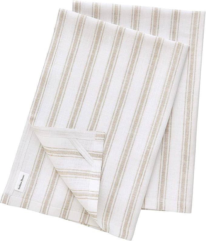 Solino Home Linen Kitchen Towels – 17 x 26 Inch, 100% Pure Linen Kitchen / Tea Towels Set of 2 ... | Amazon (US)