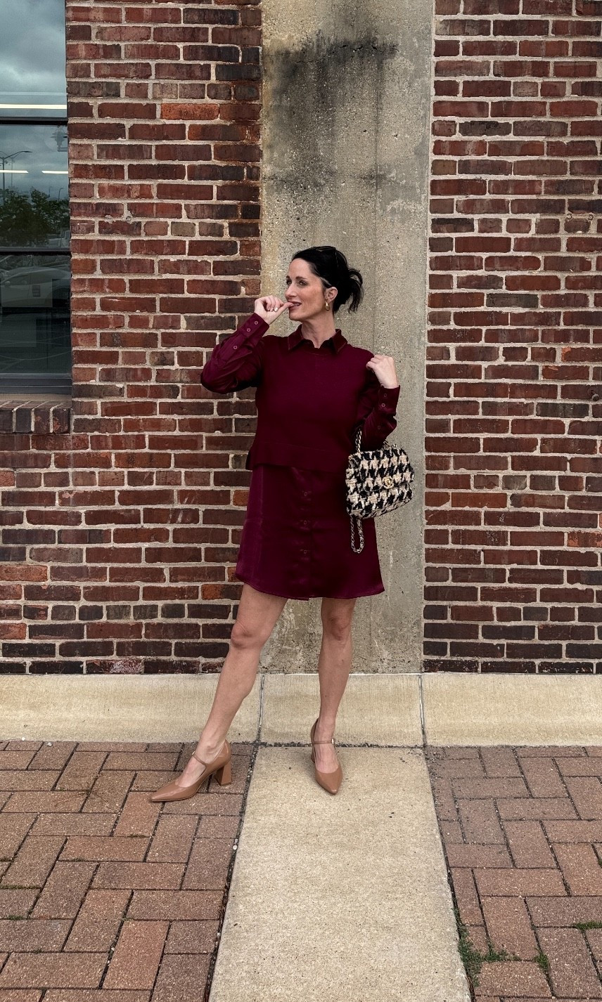 My fave color of the fall is totally burgundy! This satin dress with matching sweater vest with a classy purse and pair of Marc Fischer heels I got from the Nordstrom Sale this year! 

#LTKStyleTip #LTKOver40 #LTKSeasonal