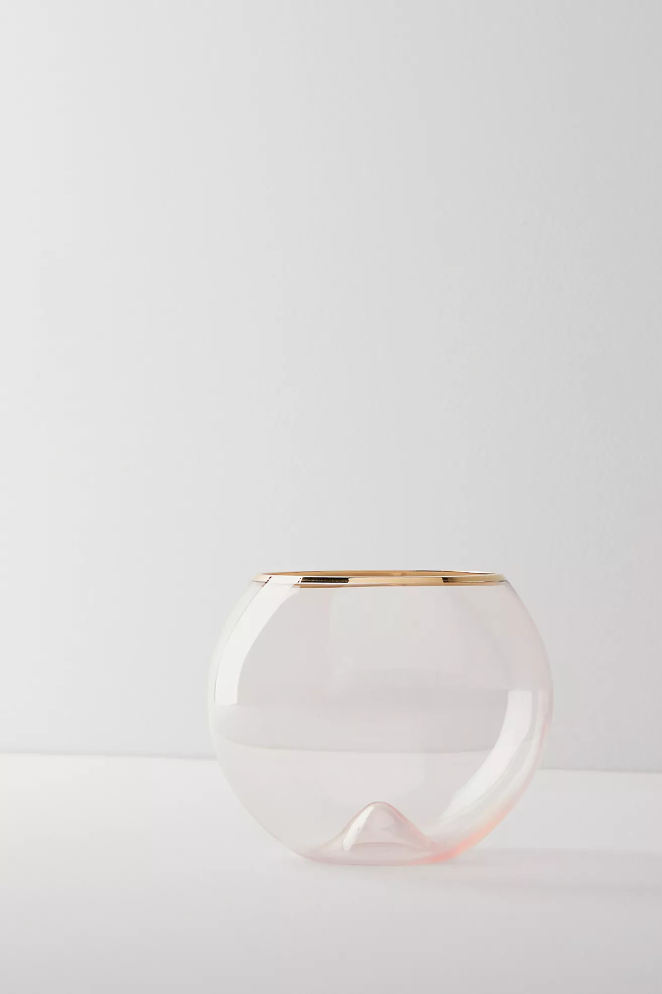 Gilded Rim Stemless Wine Glass | Anthropologie (US)