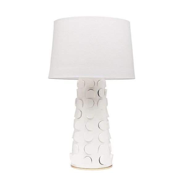 Carson Carrington Gisbo 1-light White and Gold Leaf Table Lamp | Bed Bath & Beyond