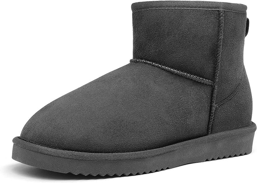 DREAM PAIRS Women's Black Brown Tan Grey Winter Snow Boots Classic Faux Fur Lined Slip On Ankle B... | Amazon (US)