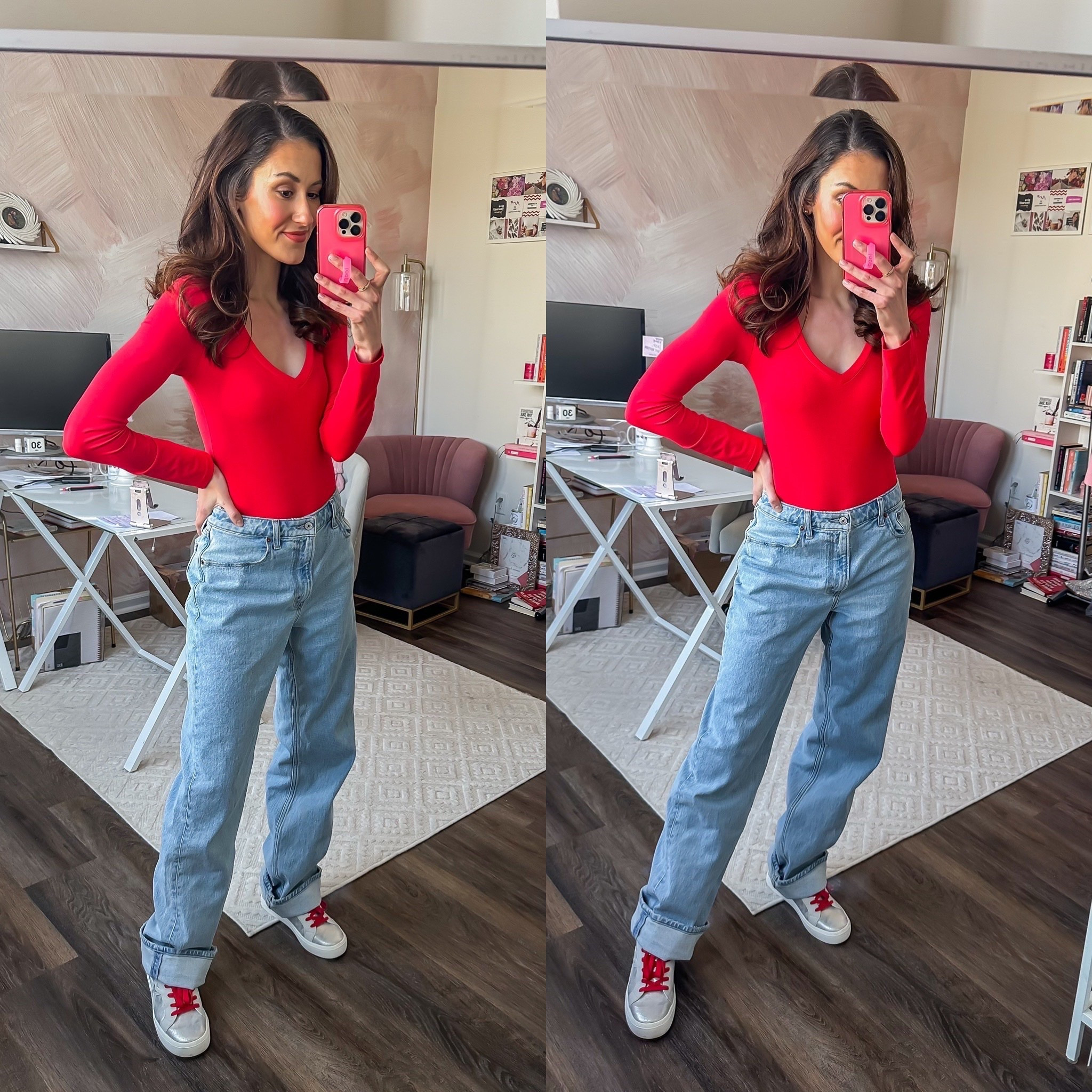 Valentine’s Day outfit idea with red bodysuit from Amazon 

#LTKSeasonal #LTKFindsUnder50