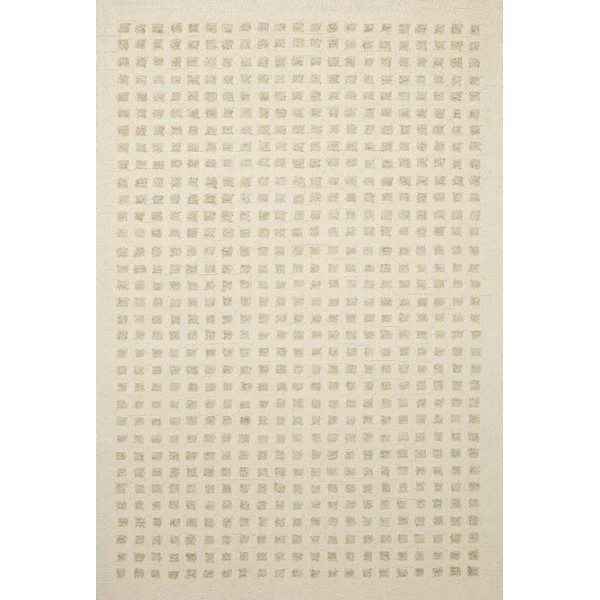 Chris Loves Julia x Loloi Polly Checkered Hand Tufted Jute/Sisal/Wool Ivory/Natural Area Rug | Wayfair North America