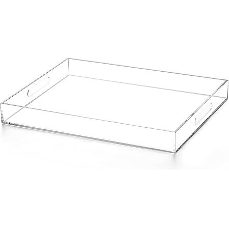 Tasybox Clear Serving Tray, Acrylic Decorative Serving Trays with Handles for Kitchen Dining Room... | Amazon (US)