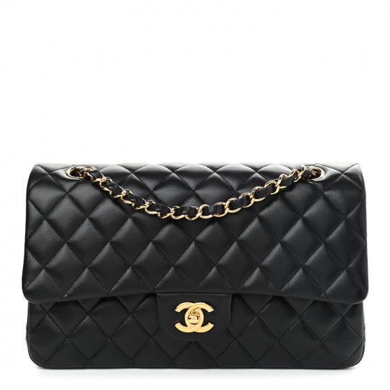 CHANEL Lambskin Quilted Medium Double Flap Black | FASHIONPHILE | FASHIONPHILE (US)