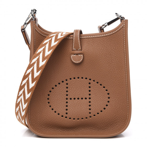 HERMES Taurillon Maurice Amazone Evelyne TPM Gold White | Fashionphile