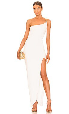 Nookie Estella One Shoulder Gown in White from Revolve.com | Revolve Clothing (Global)