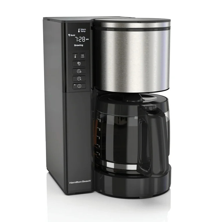 Hamilton Beach Premium Flavor Coffee Maker, 12 Cup Capacity, Black and Stainless Steel, 46221 | Walmart (US)