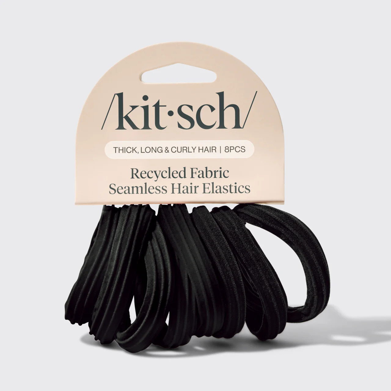 Black Seamless Hair Elastics 8pc Set | Kitsch