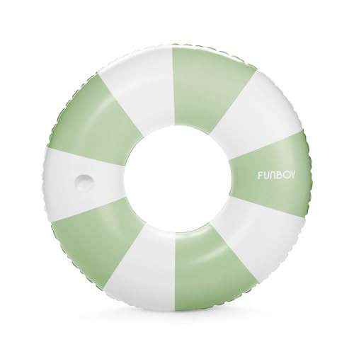 FUNBOY Giant Vintage Green Stripe Inflatable Tube Pool Float with Cup Holder 48" | Large Pool Float for Adults | Inner Tube Swimming Pool Toys Swim Rings | Pool Lounger Float for Pool Party & Summer | Amazon (US)