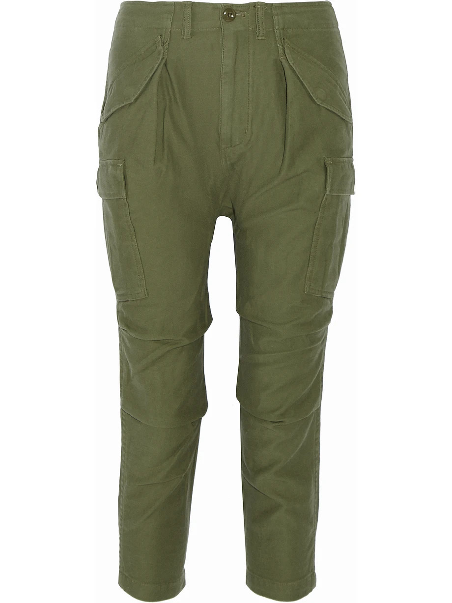 NLST Cargo Cotton-Canvas Tapered Pants, Army Green, Women's, Size: 26 | NET-A-PORTER (US)