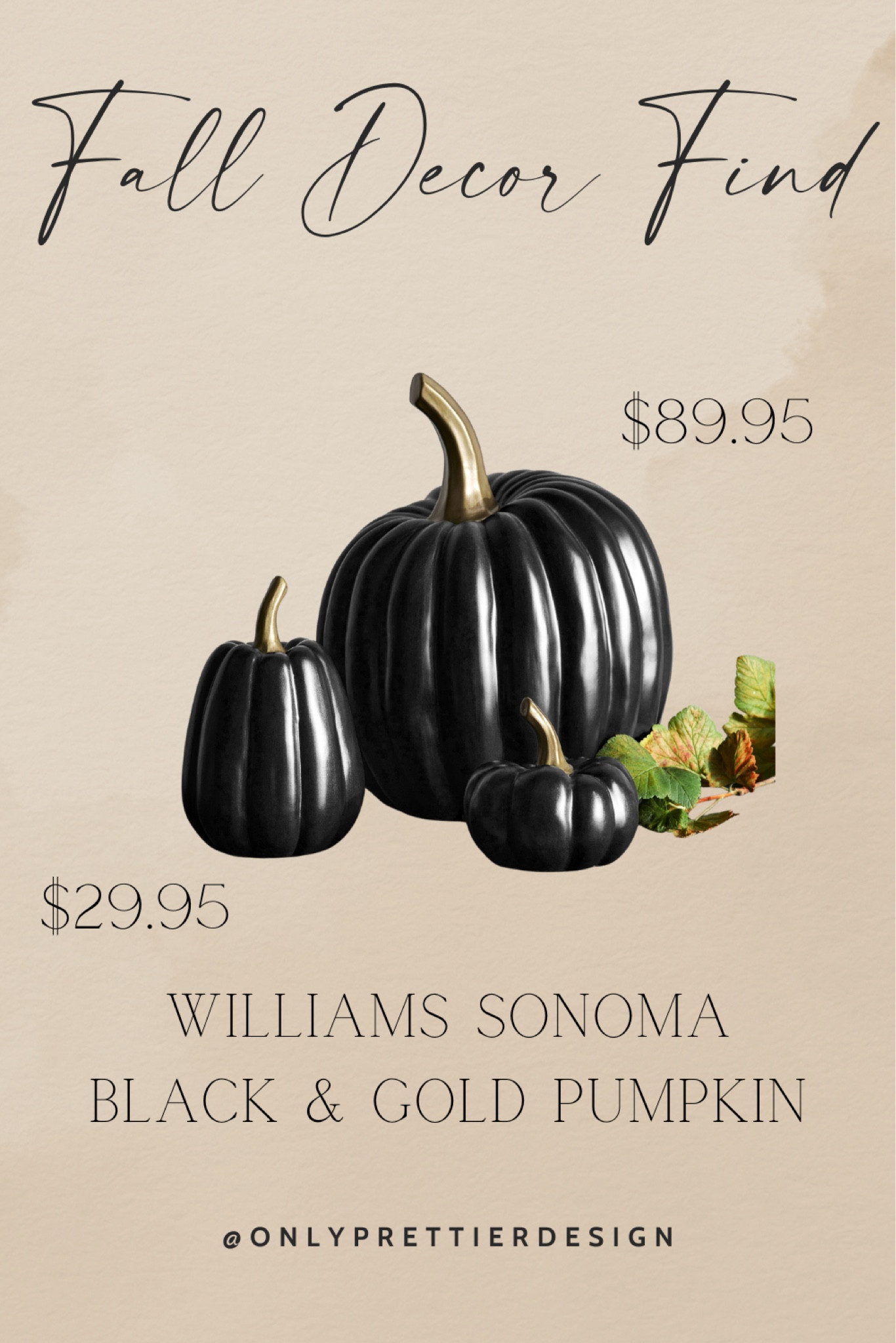 How perfect are these black and gold pumpkins from Williams Sonoma? 🤩 They work for Fall or Halloween and they are both on sale at the moment! 👻 

#LTKSeasonal #LTKHalloween #LTKhome