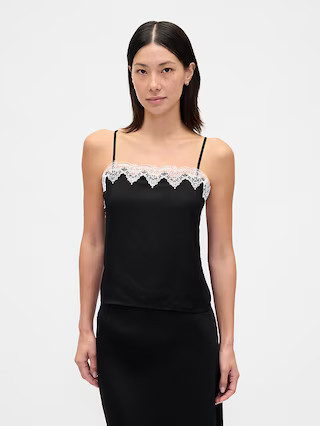 Lace-Trim Crop Cami | Gap (US)