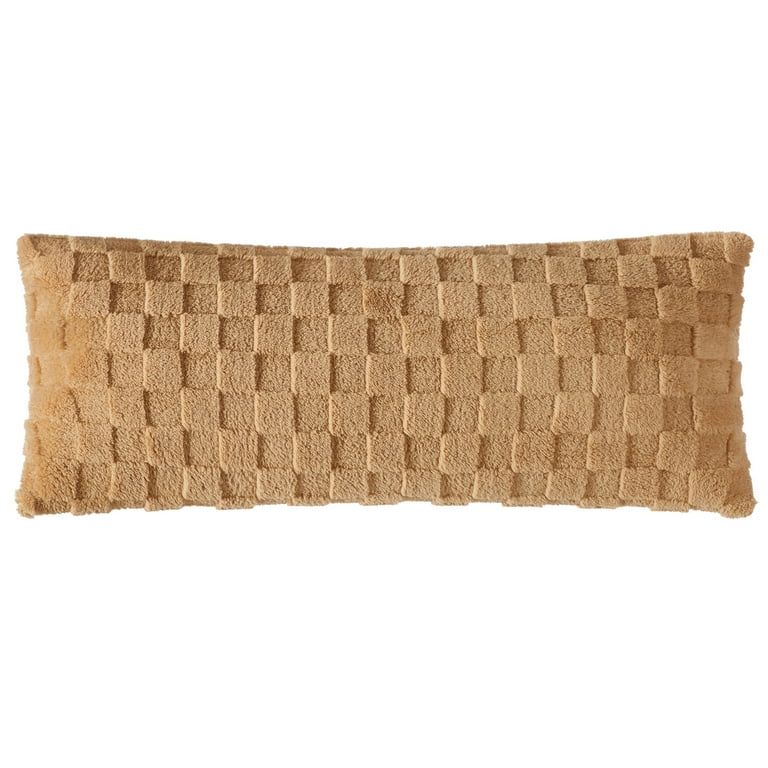 Urban Shop Checkered Hug Pillow, 16" X 36", Beige | Walmart (US)