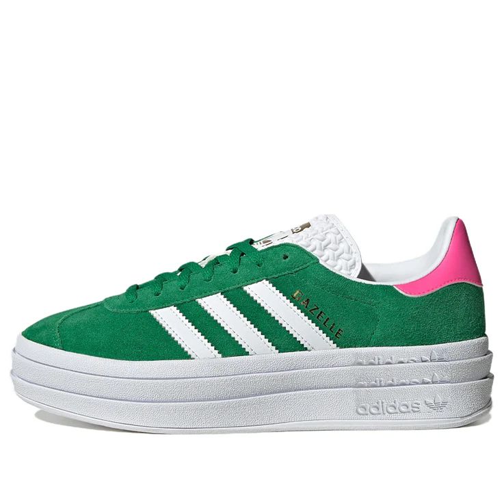 (WMNS) adidas originals Gazelle Bold 'Green Lucid Pink' IG3136 | KICKS CREW
