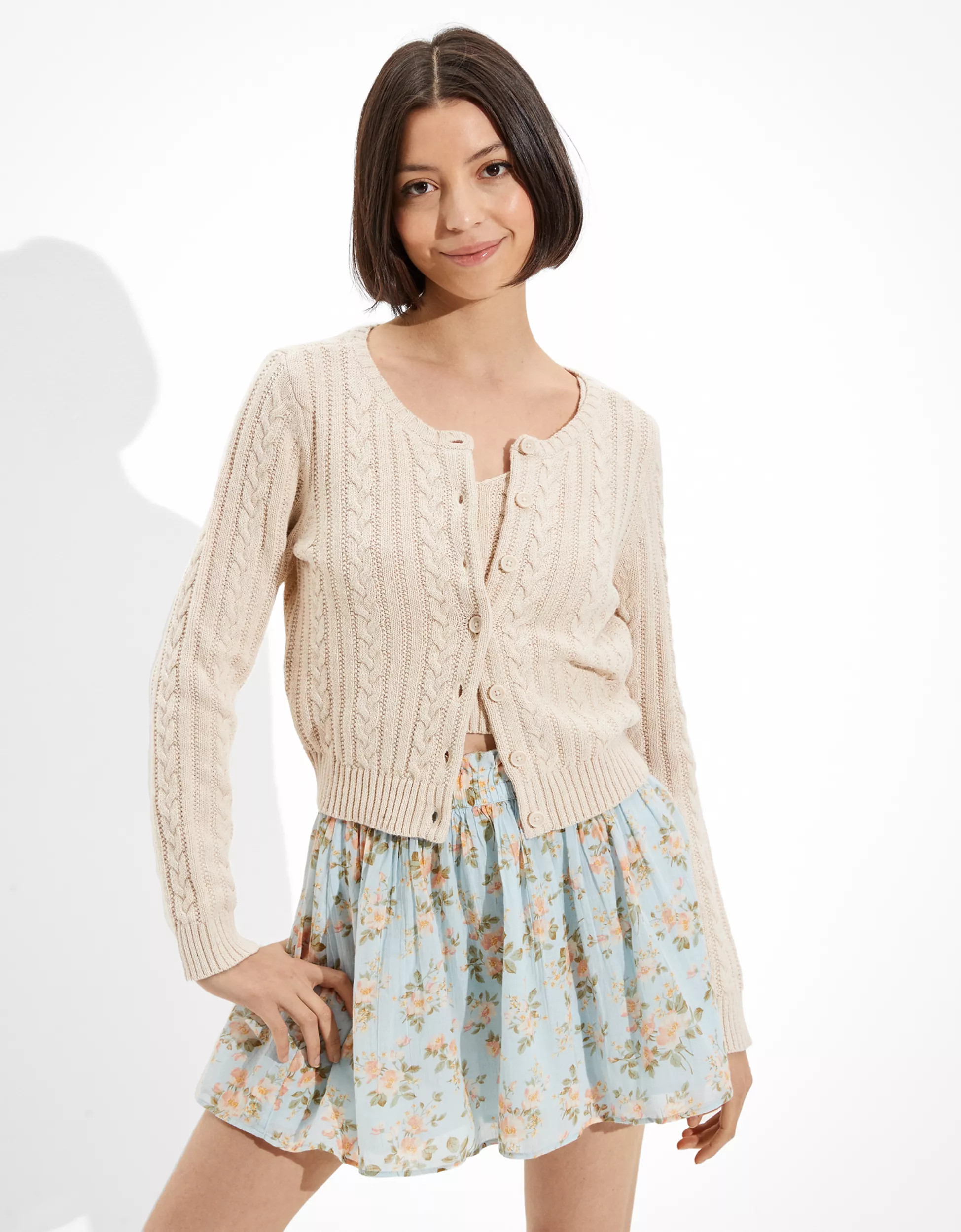 AE Cable Knit Cardigan | American Eagle Outfitters (US & CA)